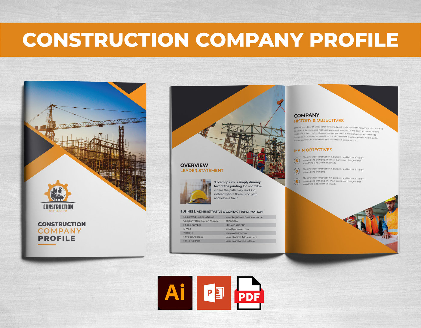 Detail Construction Company Profile Template Nomer 4