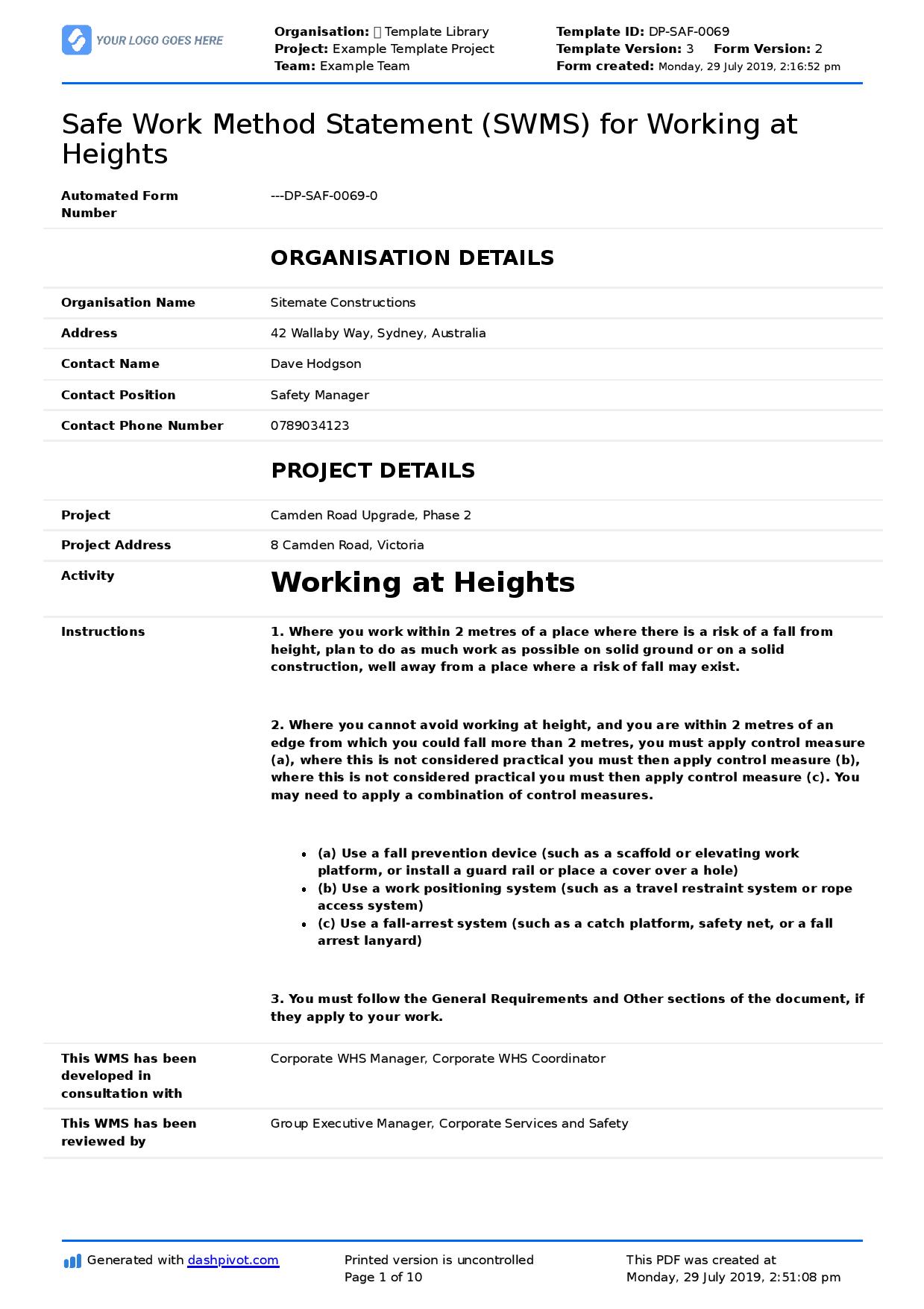 Detail Construction Method Statement Template Doc Nomer 21