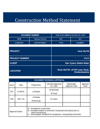 Detail Construction Method Statement Template Doc Nomer 22