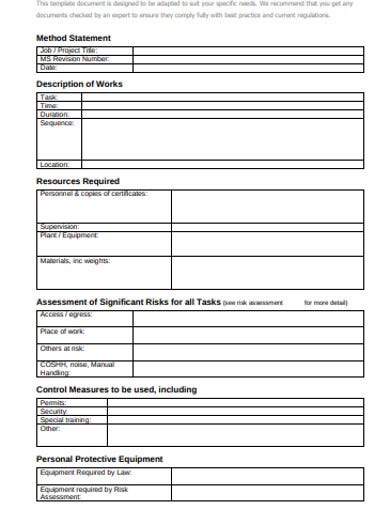 Detail Construction Method Statement Template Doc Nomer 4