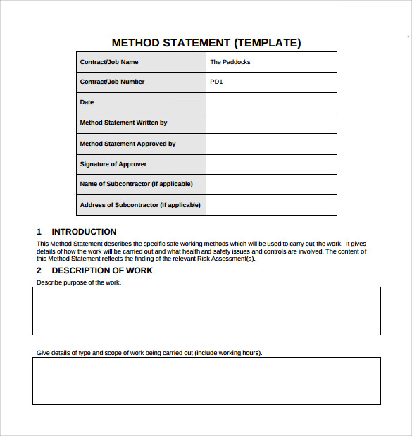 Detail Construction Method Statement Template Doc Nomer 6