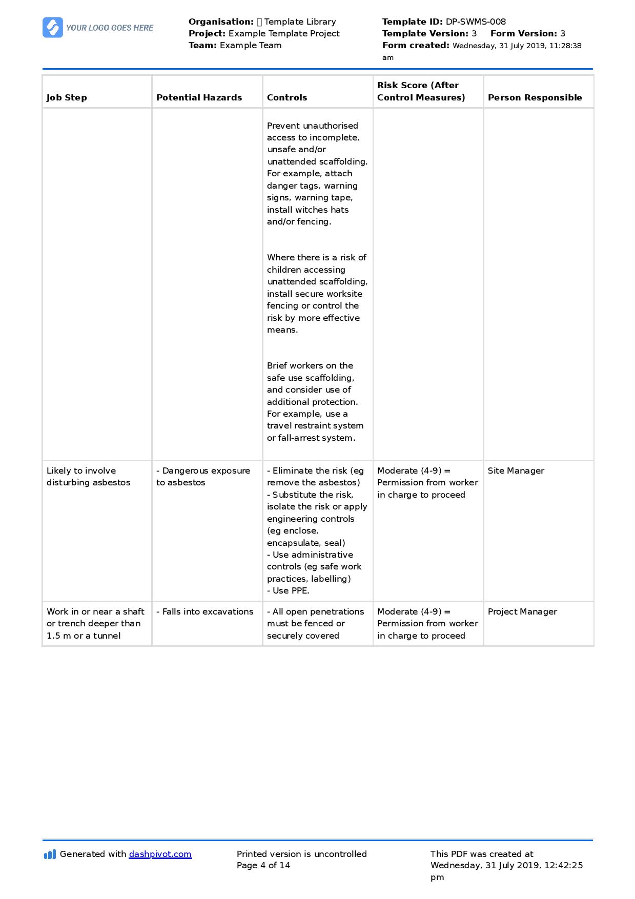 Detail Construction Method Statement Template Doc Nomer 46