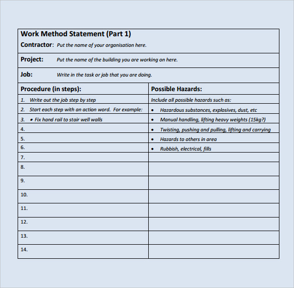 Detail Construction Method Statement Template Doc Nomer 9