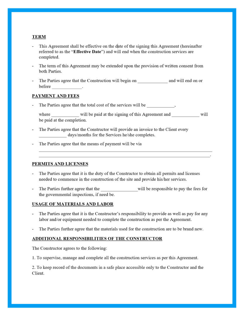 Detail Construction Terms And Conditions Template Nomer 21