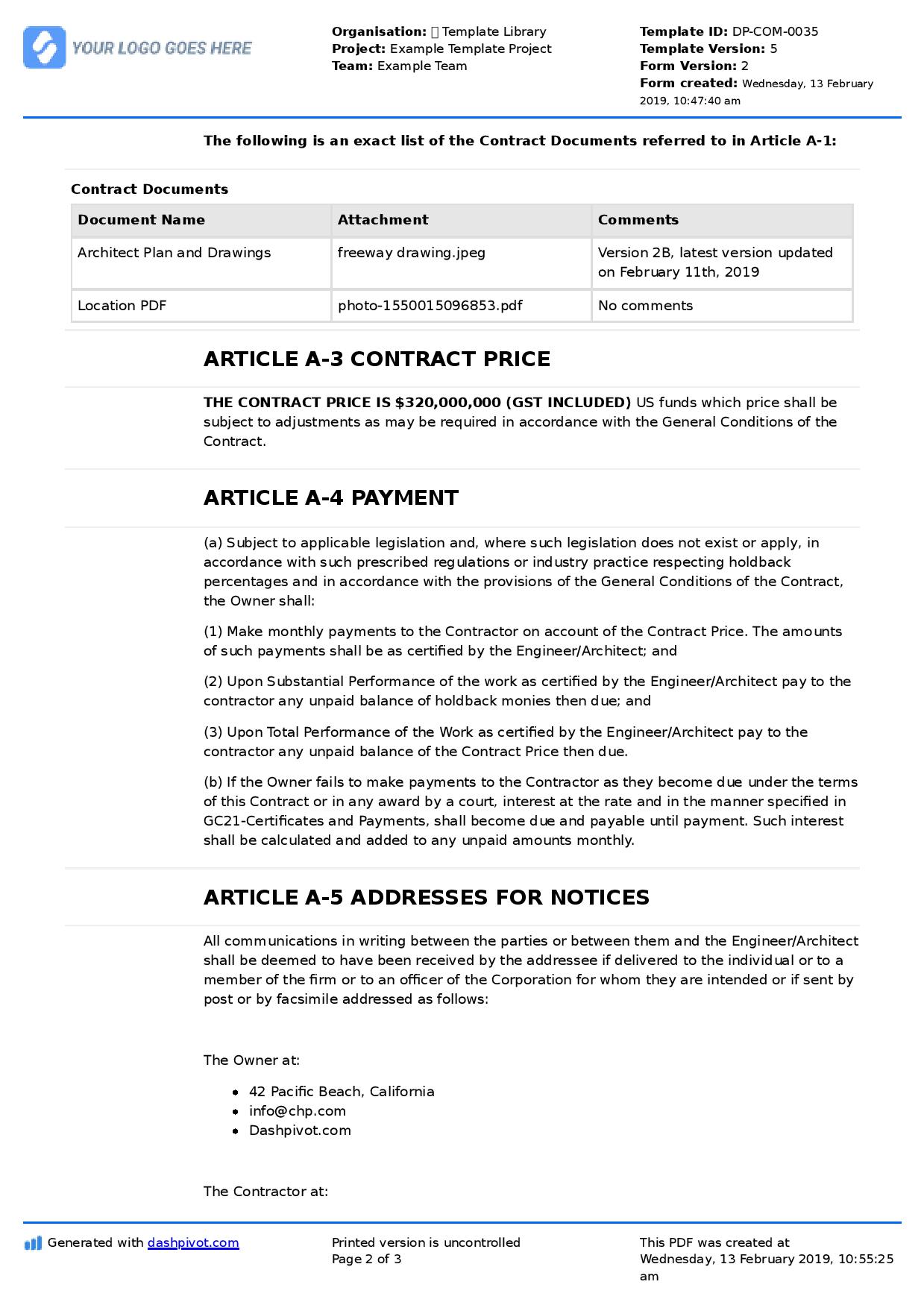 Detail Construction Terms And Conditions Template Nomer 47