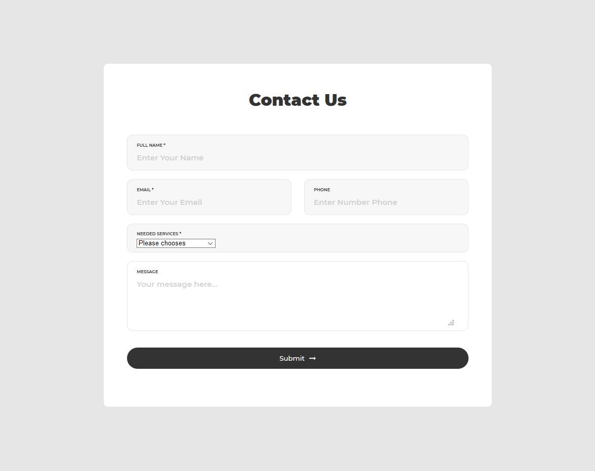 Detail Contact Form Bootstrap Template Nomer 2