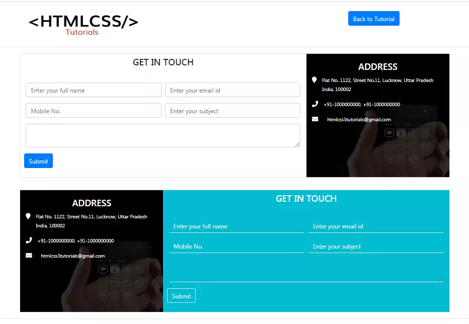 Detail Contact Form Bootstrap Template Nomer 39