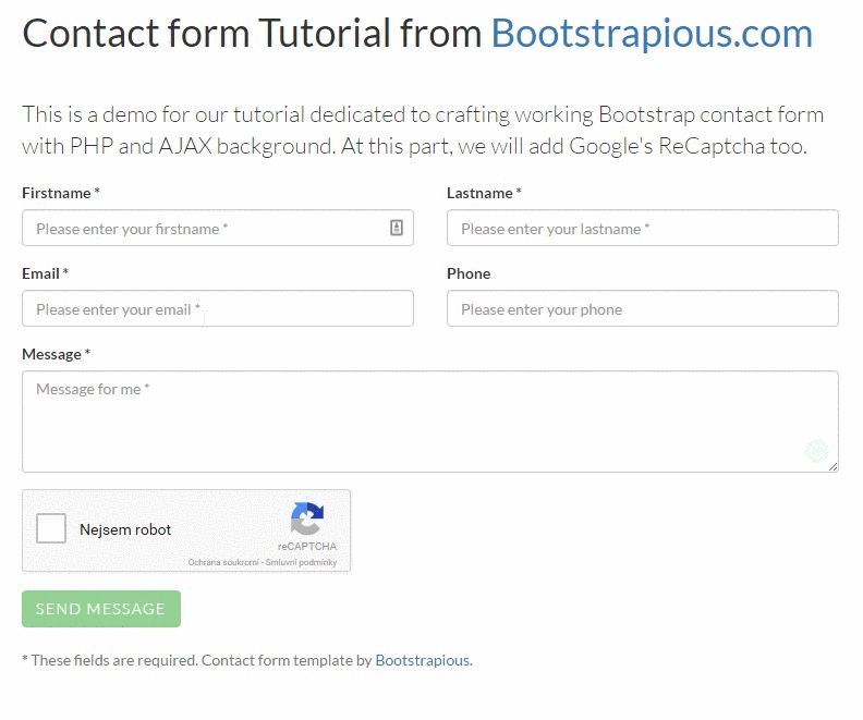 Detail Contact Form Bootstrap Template Nomer 41