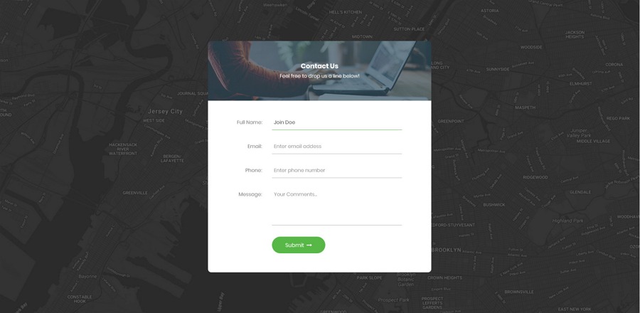 Detail Contact Form Bootstrap Template Nomer 45
