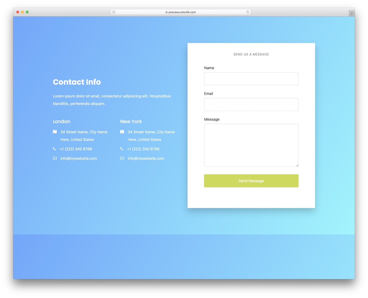 Detail Contact Form Bootstrap Template Nomer 48