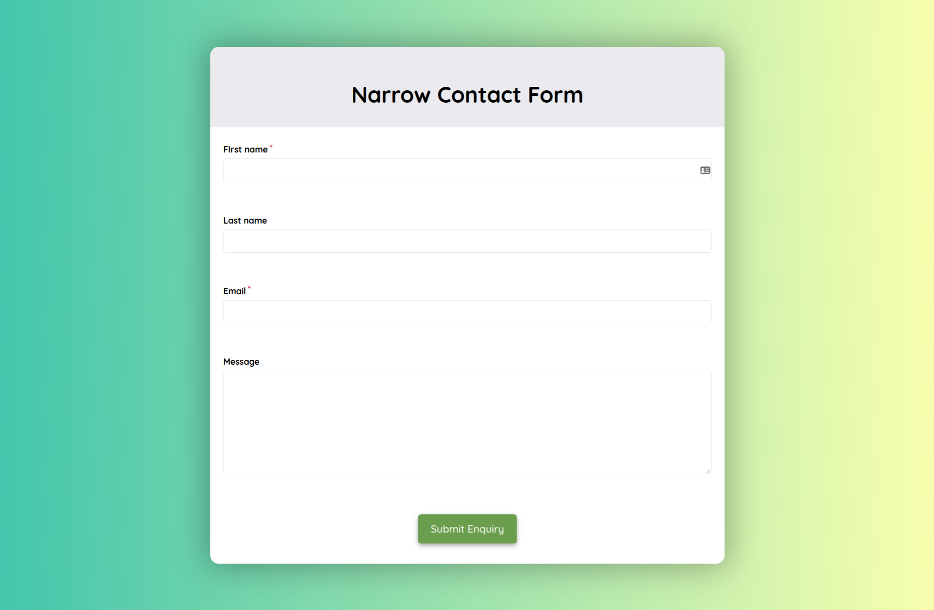 Detail Contact Form Template Nomer 25