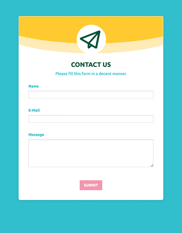 Detail Contact Form Template Nomer 38