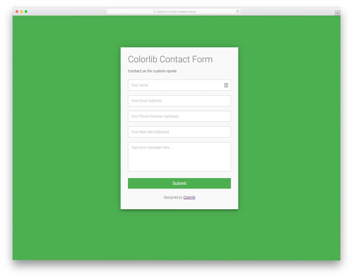 Detail Contact Form Template Nomer 8