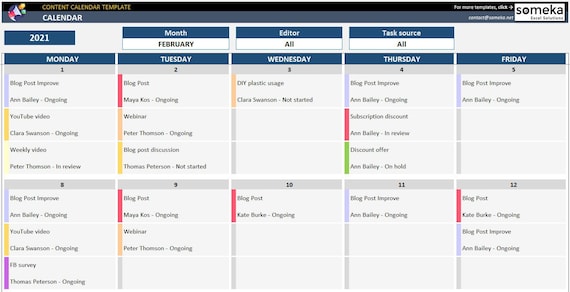 Detail Content Calendar Template Excel Nomer 15
