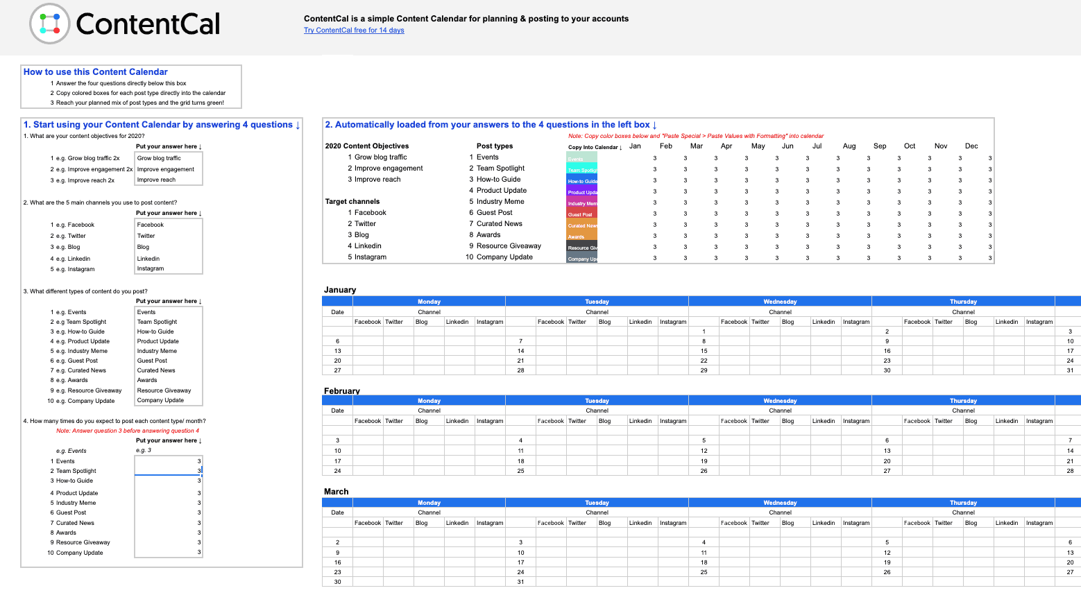 Detail Content Calendar Template Excel Nomer 26