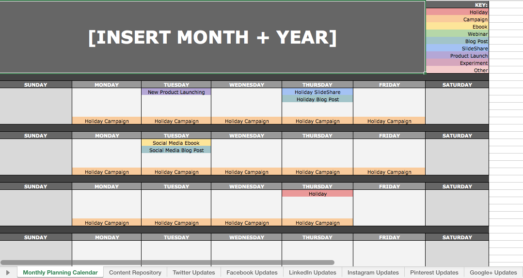 Detail Content Calendar Template Excel Nomer 27