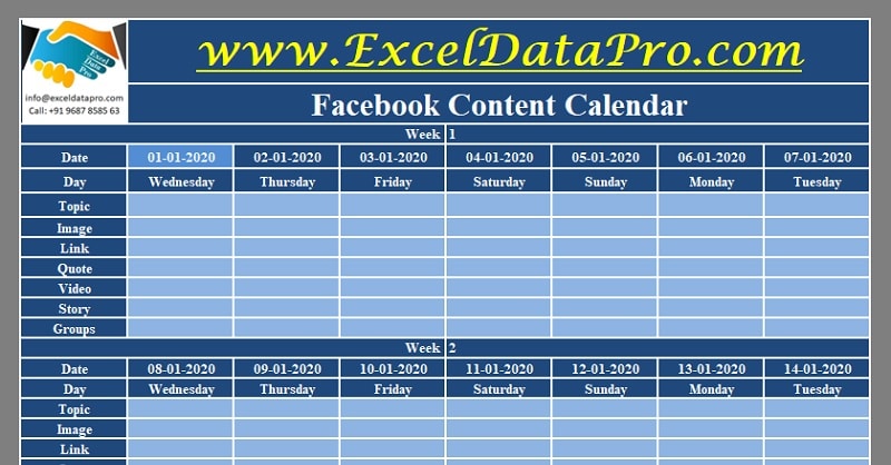 Detail Content Calendar Template Excel Nomer 48