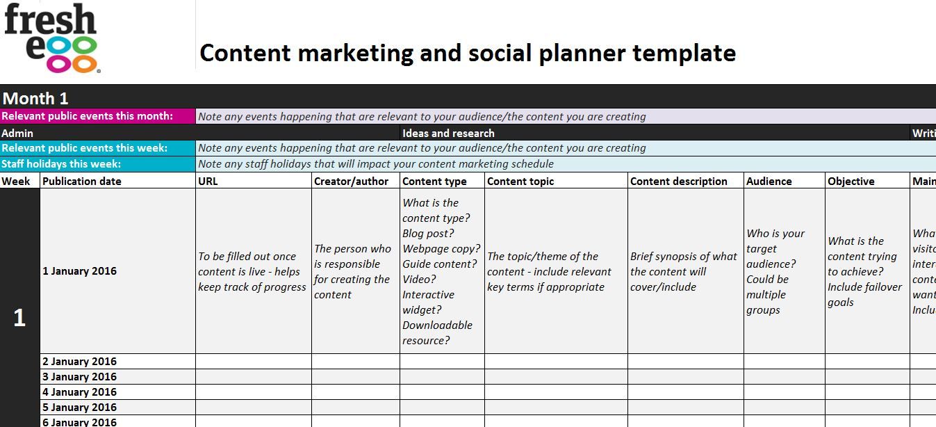 Detail Content Plan Template Nomer 12