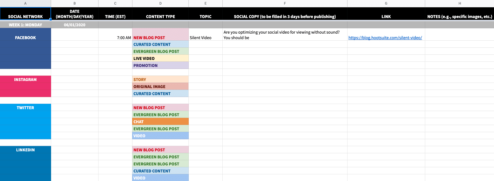 Detail Content Plan Template Nomer 8