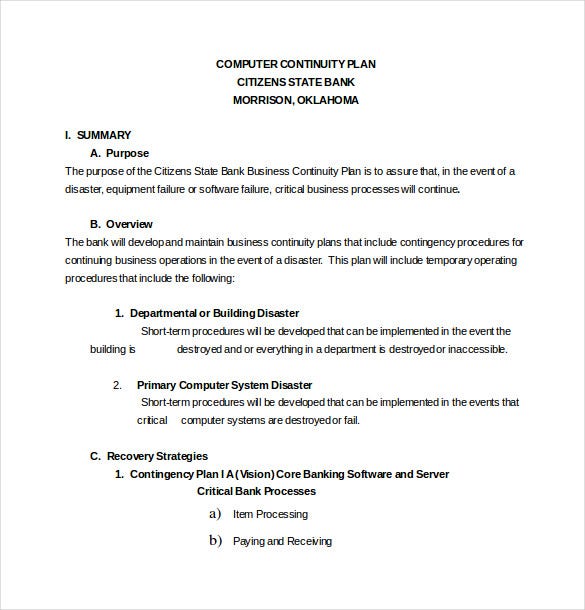Detail Contingency Plan Template Nomer 27