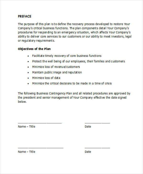 Detail Contingency Plan Template Nomer 31