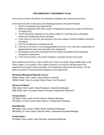 Detail Contingency Plan Template Nomer 35