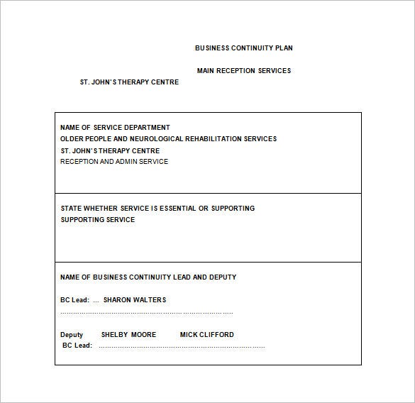 Detail Contingency Plan Template Nomer 53