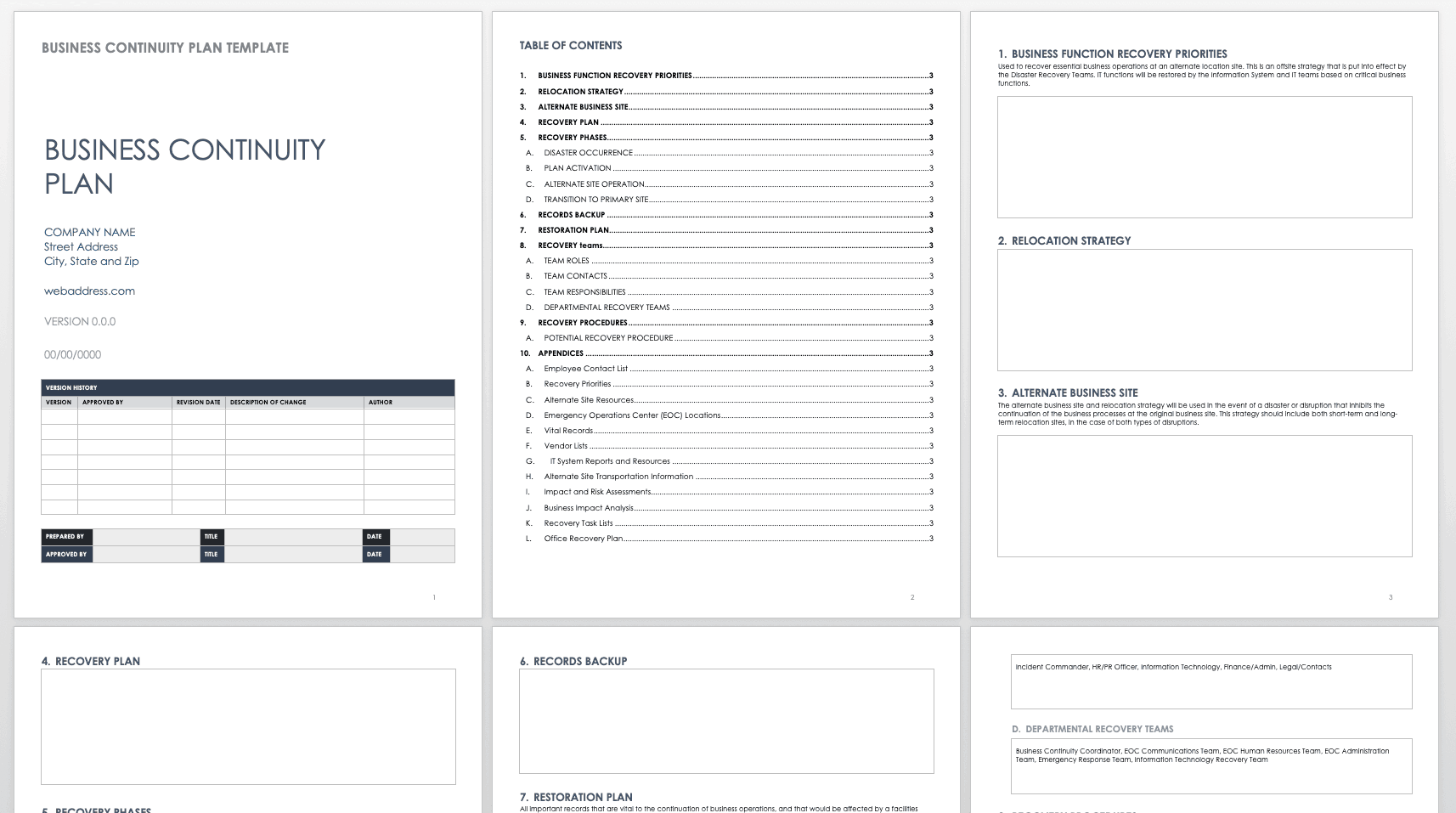 Continuity Plan Template - KibrisPDR
