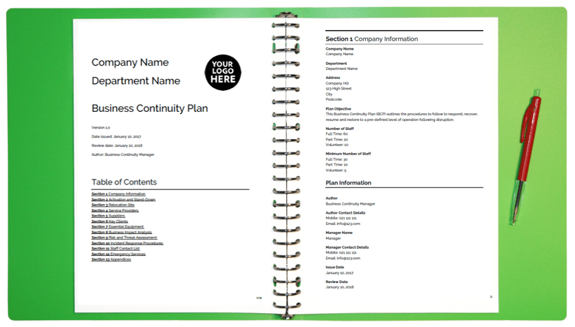 Detail Continuity Plan Template Nomer 17