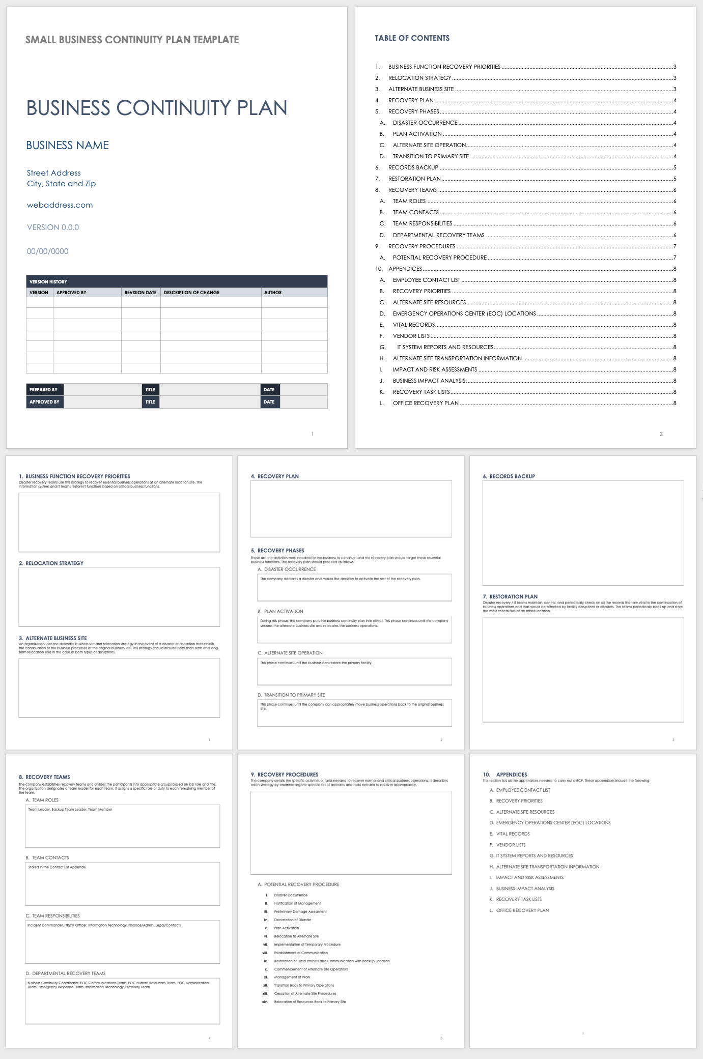 Detail Continuity Plan Template Nomer 3