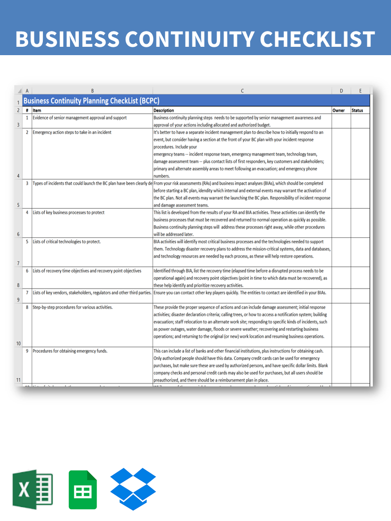 Detail Continuity Plan Template Nomer 24