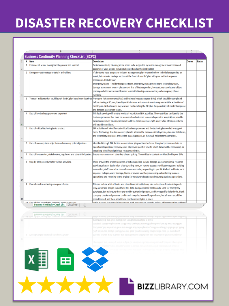 Detail Continuity Plan Template Nomer 37