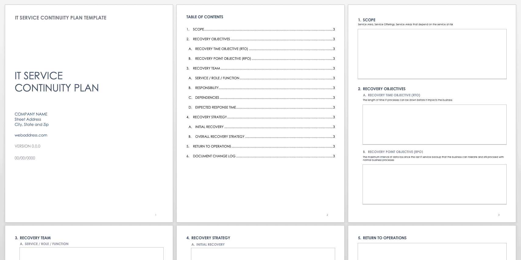 Detail Continuity Plan Template Nomer 5