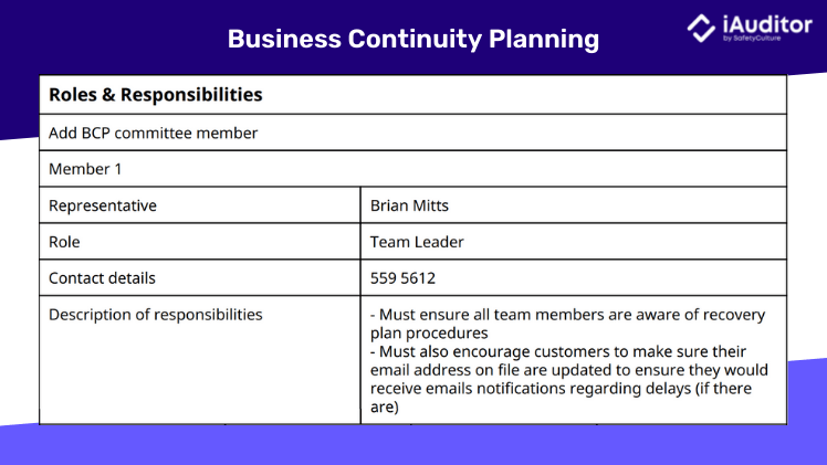 Detail Continuity Plan Template Nomer 7