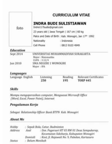 Detail Contoh About Me Di Cv Dalam Bahasa Inggris Nomer 38