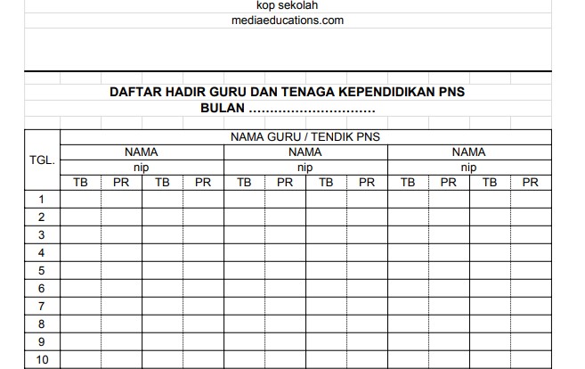 Detail Contoh Absen Guru Datang Dan Pulang Nomer 25