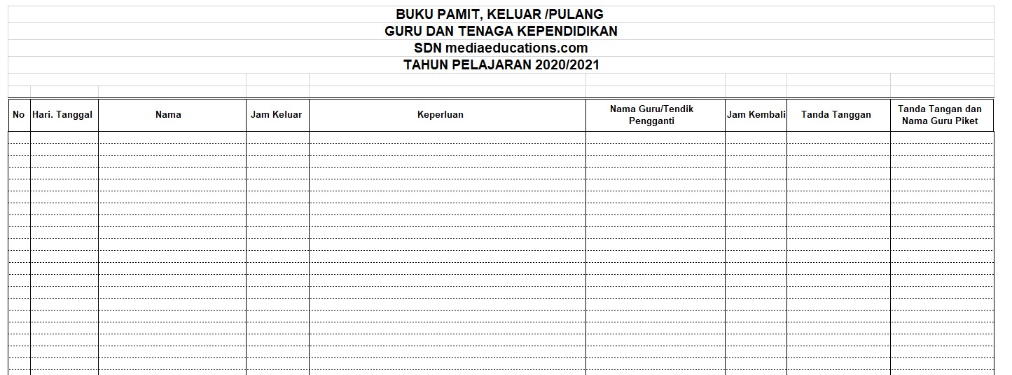 Detail Contoh Absen Guru Datang Dan Pulang Nomer 53