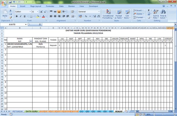 Detail Contoh Absensi Karyawan Bulanan Excel Nomer 31