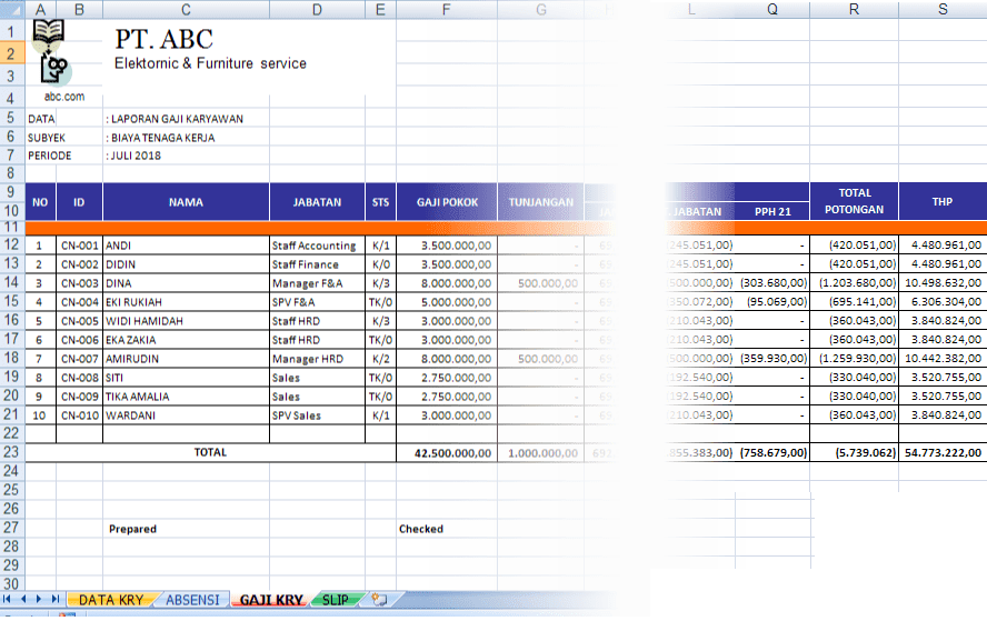 Detail Contoh Absensi Karyawan Bulanan Excel Nomer 34