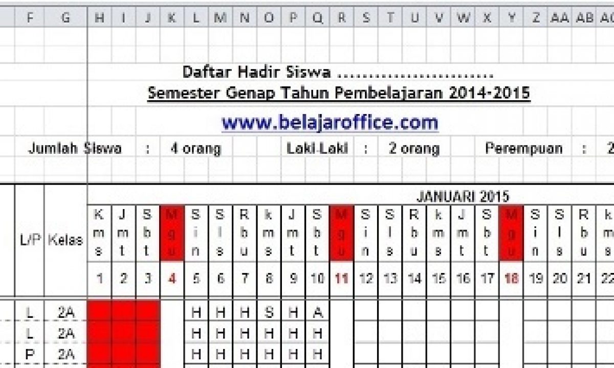 Detail Contoh Absensi Karyawan Bulanan Excel Nomer 42