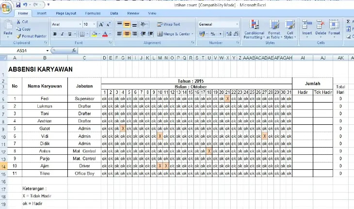 Detail Contoh Absensi Karyawan Document Download Nomer 13