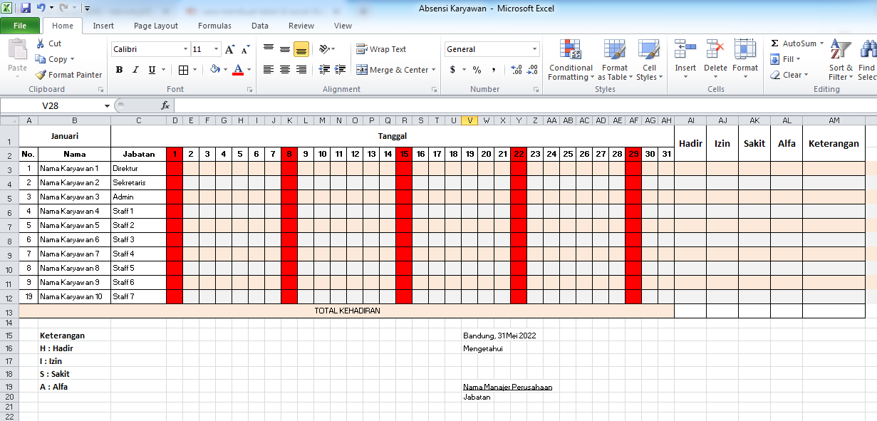 Detail Contoh Absensi Karyawan Document Download Nomer 17