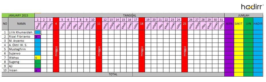 Detail Contoh Absensi Karyawan Document Download Nomer 31