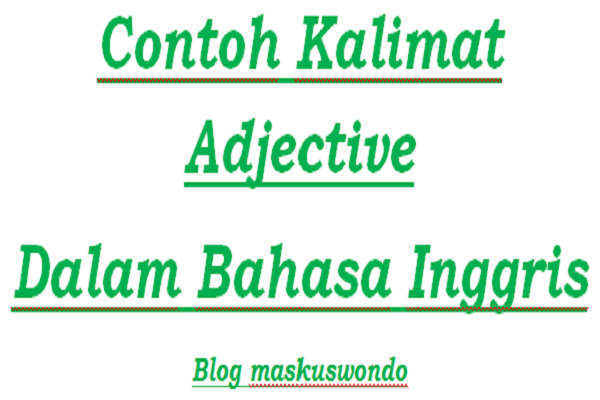 Detail Contoh Adjective Dalam Bahasa Inggris Nomer 11