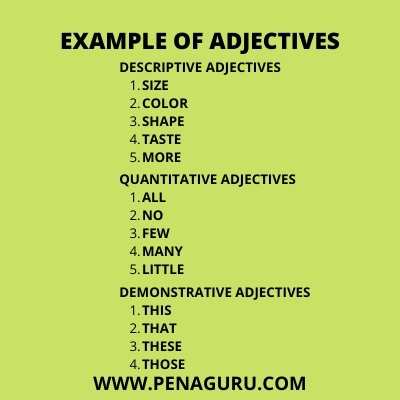 Detail Contoh Adjective Dalam Bahasa Inggris Nomer 15