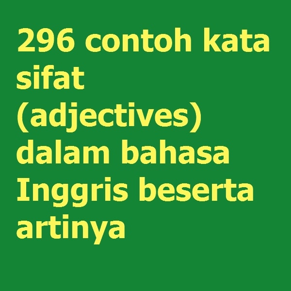 Detail Contoh Adjective Dalam Bahasa Inggris Nomer 6