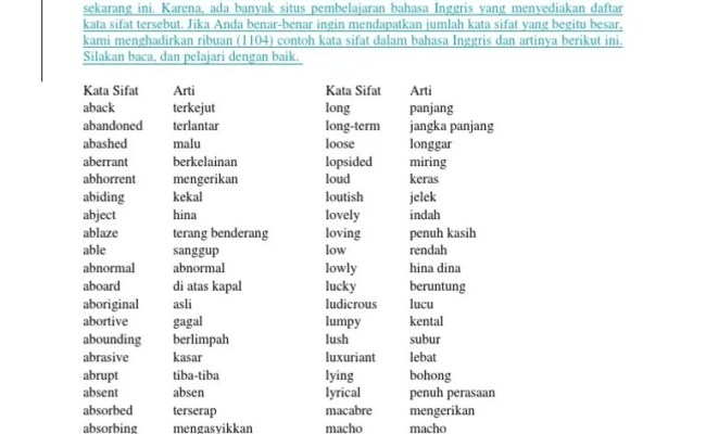 Detail Contoh Adjective Dalam Bahasa Inggris Nomer 8