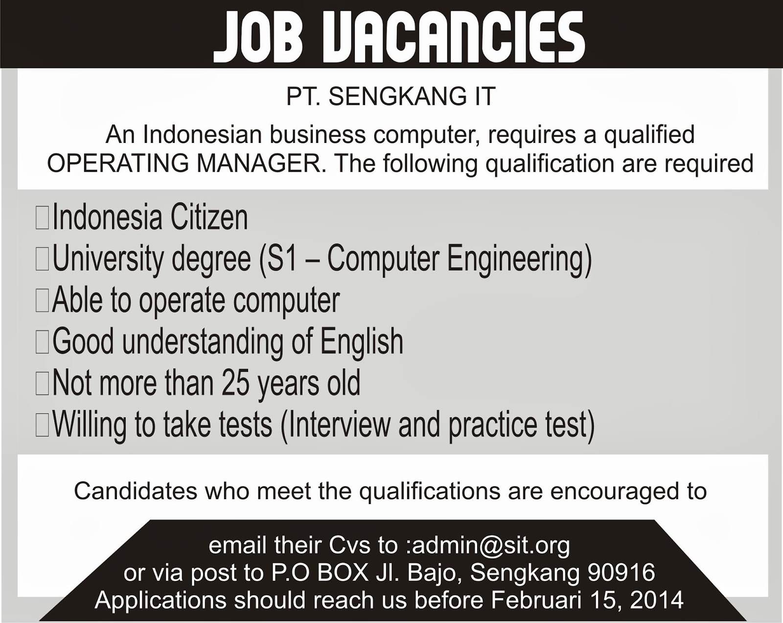 Detail Contoh Advertisement Job Vacancy Nomer 21