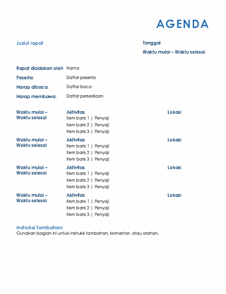 Detail Contoh Agenda Rapat Nomer 21
