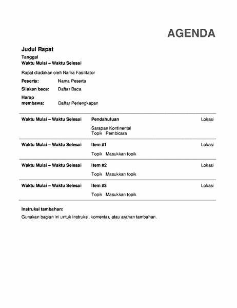 Detail Contoh Agenda Rapat Dan Susunan Acara Rapat Nomer 20
